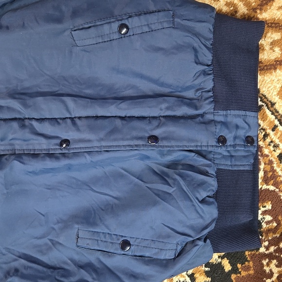 80s 90s Navy Blue Windbreaker Pacific Northern Railway Faux Fur 1980 1990 Retro - Picture 9 of 16